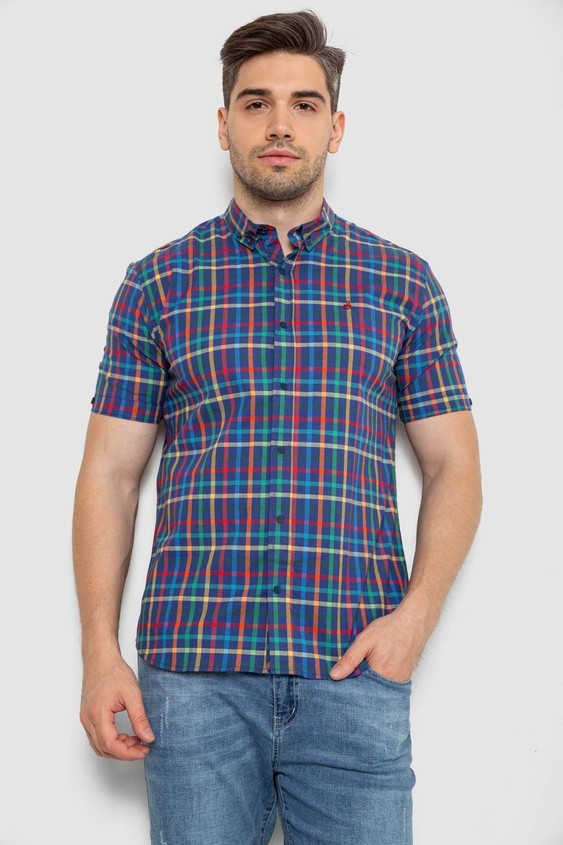 Сорочка чоловіча в клітку, колір різноколір, 214R831