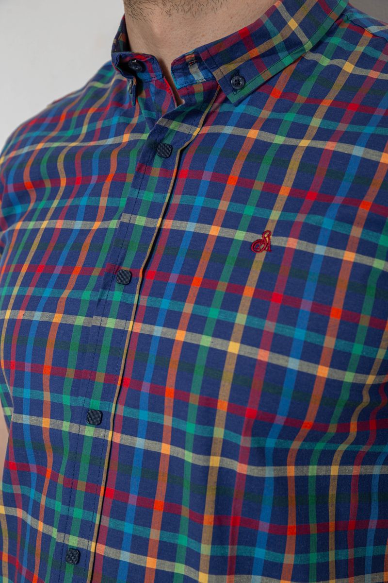 Сорочка чоловіча в клітку, колір різноколір, 214R831 - Зображення 5