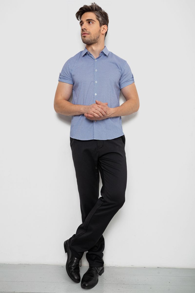 Сорочка чоловіча з принтом, колір синій, 214R843