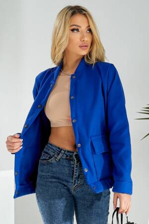 Бомбер жіночий штучний кашемір, колір електрик, 257R325