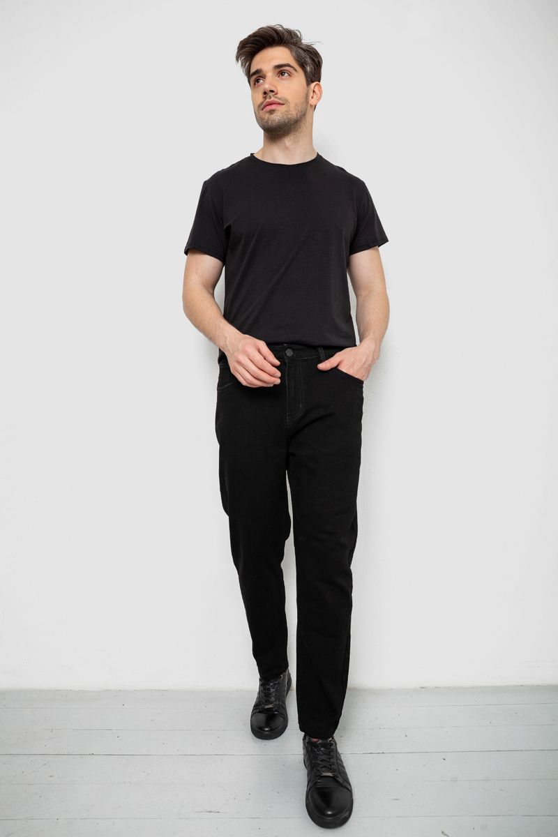 Джинси чоловічі однотонні, колір чорний, 244R8527-1