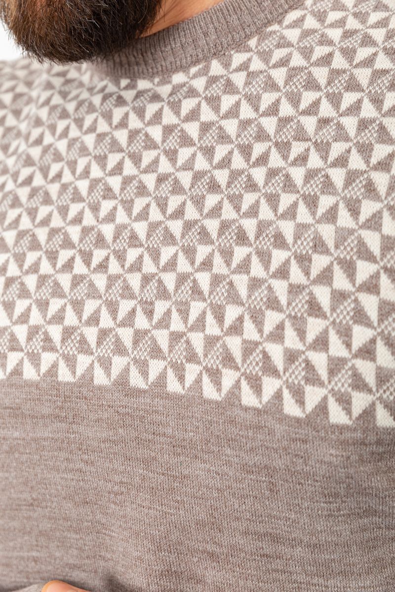 Светр чоловічий, колір мокко, 161R898 - Зображення 5