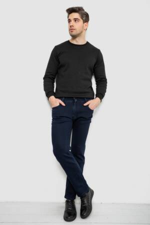 Джинси чоловічі однотонні Straight, колір синій, 244R1048