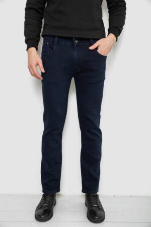 Джинси чоловічі однотонні Straight, колір синій, 244R1048