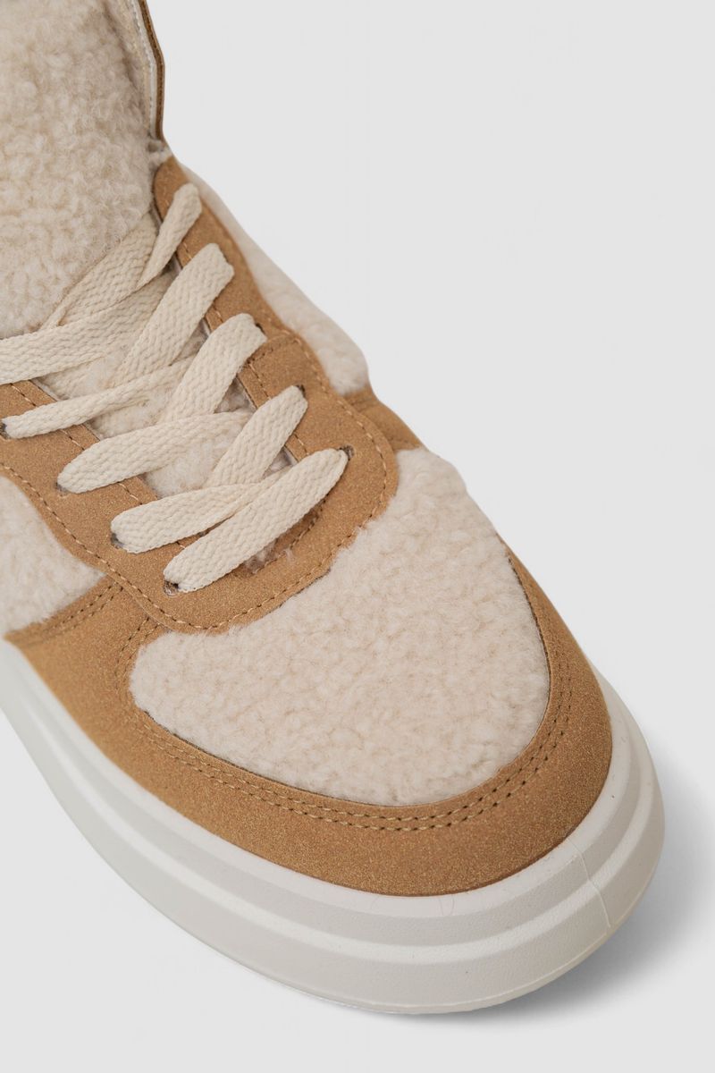 Кросівки жіночі зимові на хутрі хайтопи, колір бежевий, 248RLM20-3