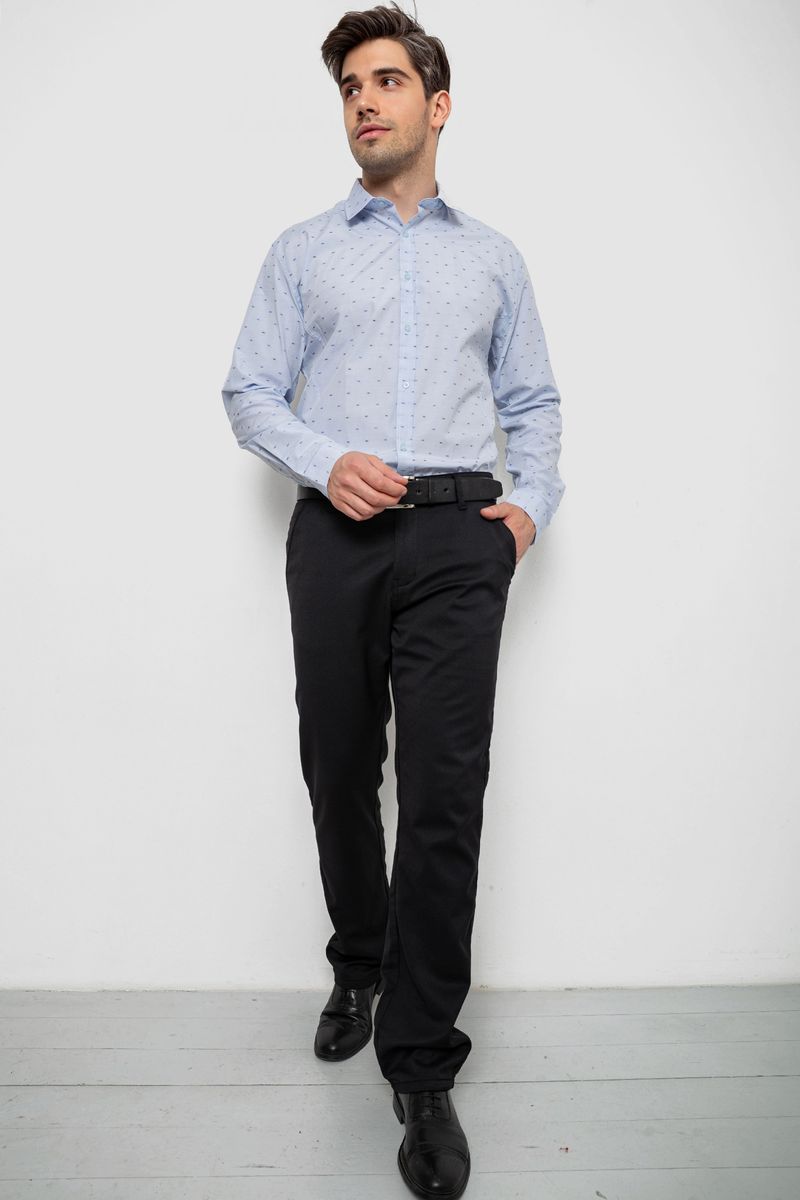 Сорочка чоловіча з принтом, колір блакитний, 214R813