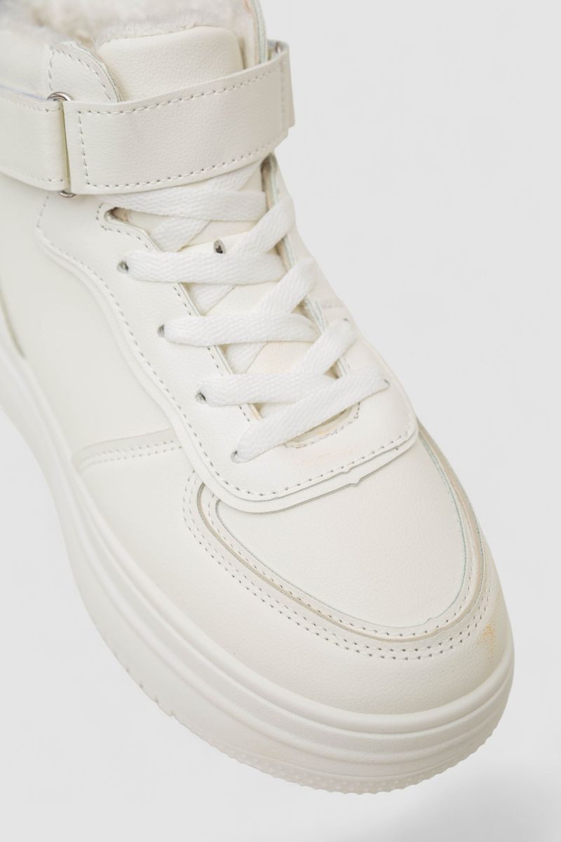 Кросівки жіночі зимові на хутрі, колір білий, 248RAM03