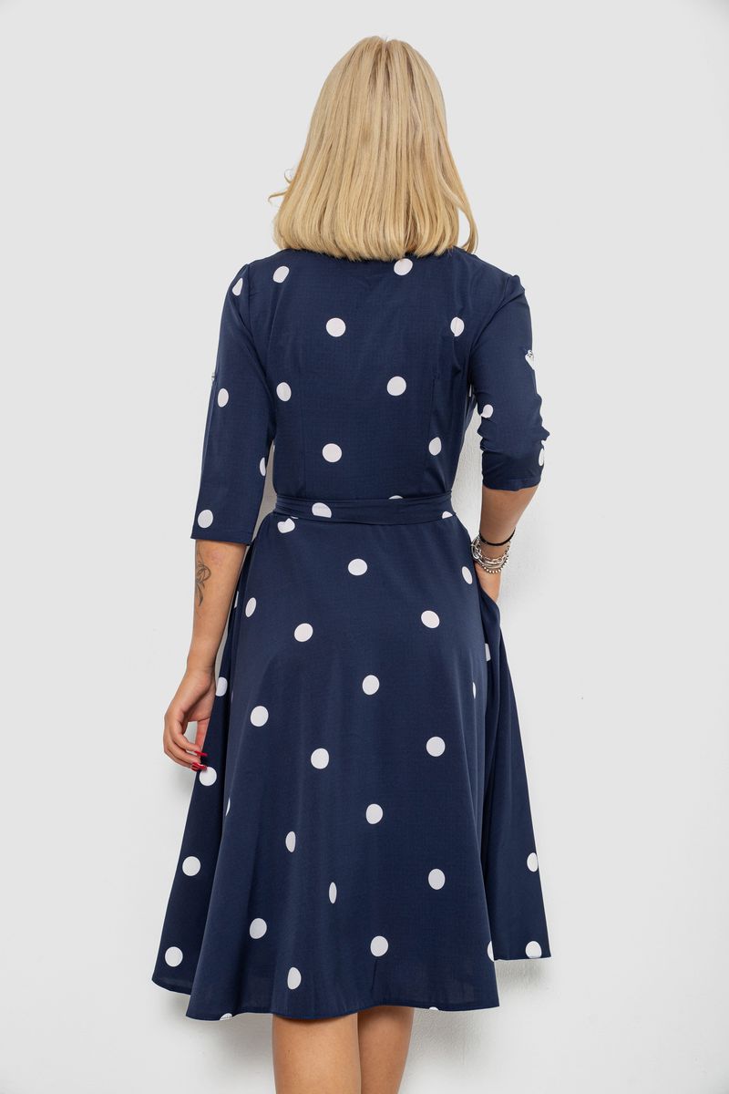 Сукня софт з принтом у горох, колір синій, 230R1011-6 - Зображення 4