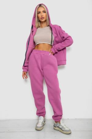 Спортивний костюм жіночий на флісі, колір темно-бузковий, 238R5715