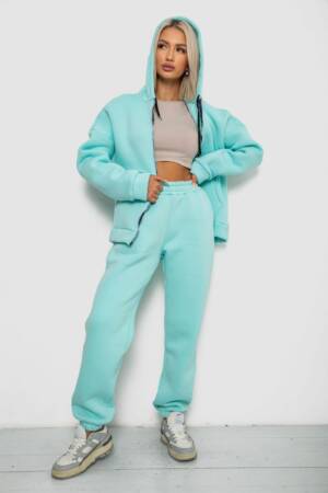 Спортивний костюм жіночий на флісі, колір м’ятний, 238R5715