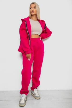 Спортивний костюм жіночий на флісі, колір малиновий, 238R5715