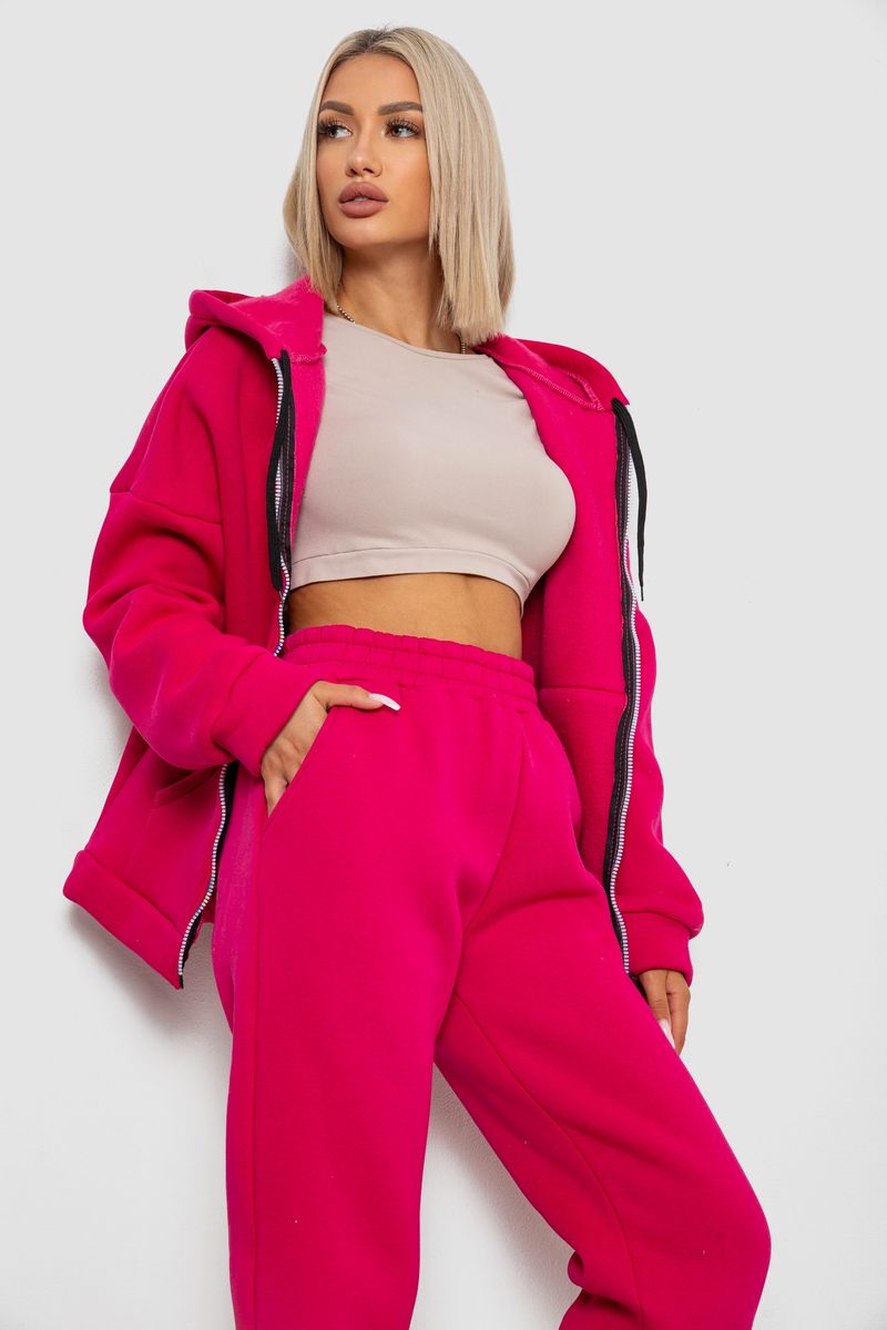 Спортивний костюм жіночий на флісі, колір малиновий, 238R5715