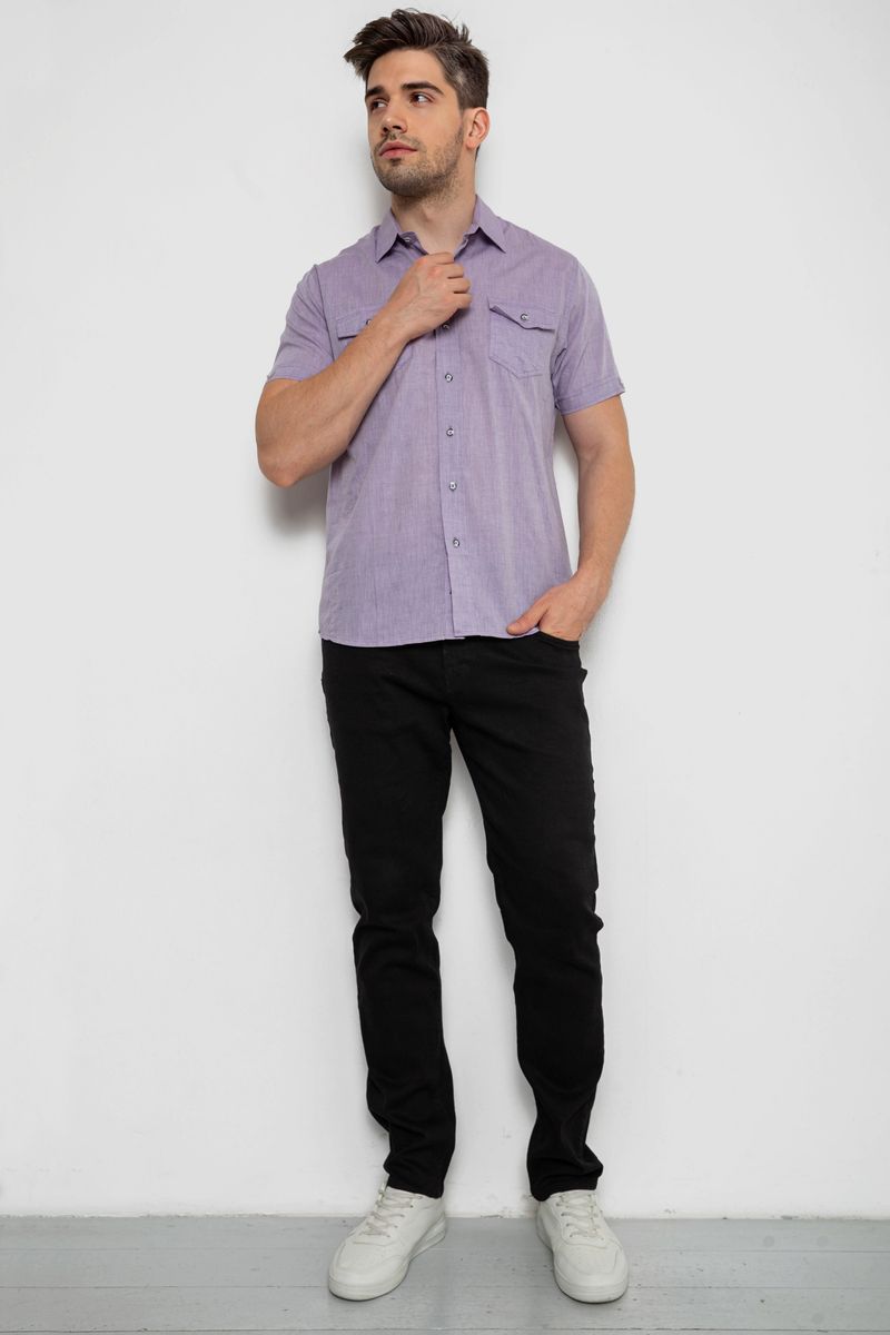 Сорочка чоловіча однотонна, колір бузковий, 214R532
