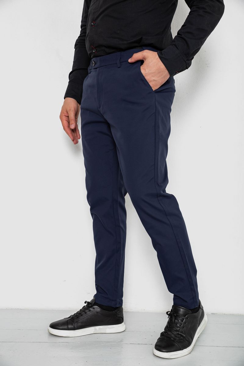 Штани чоловічі класичні однотонні, колір синій, 157RU06-006