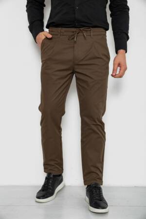 Штани чоловічі класичні однотонні, колір коричневий, 157RU02-016