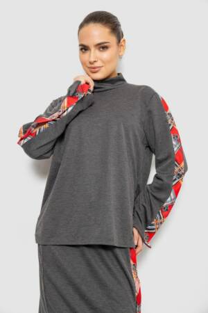 Костюм жіночий, колір сіро-червоний, 257R322-3