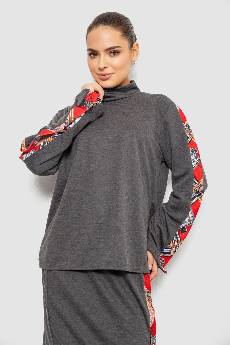 Костюм жіночий, колір сіро-червоний, 257R322-3