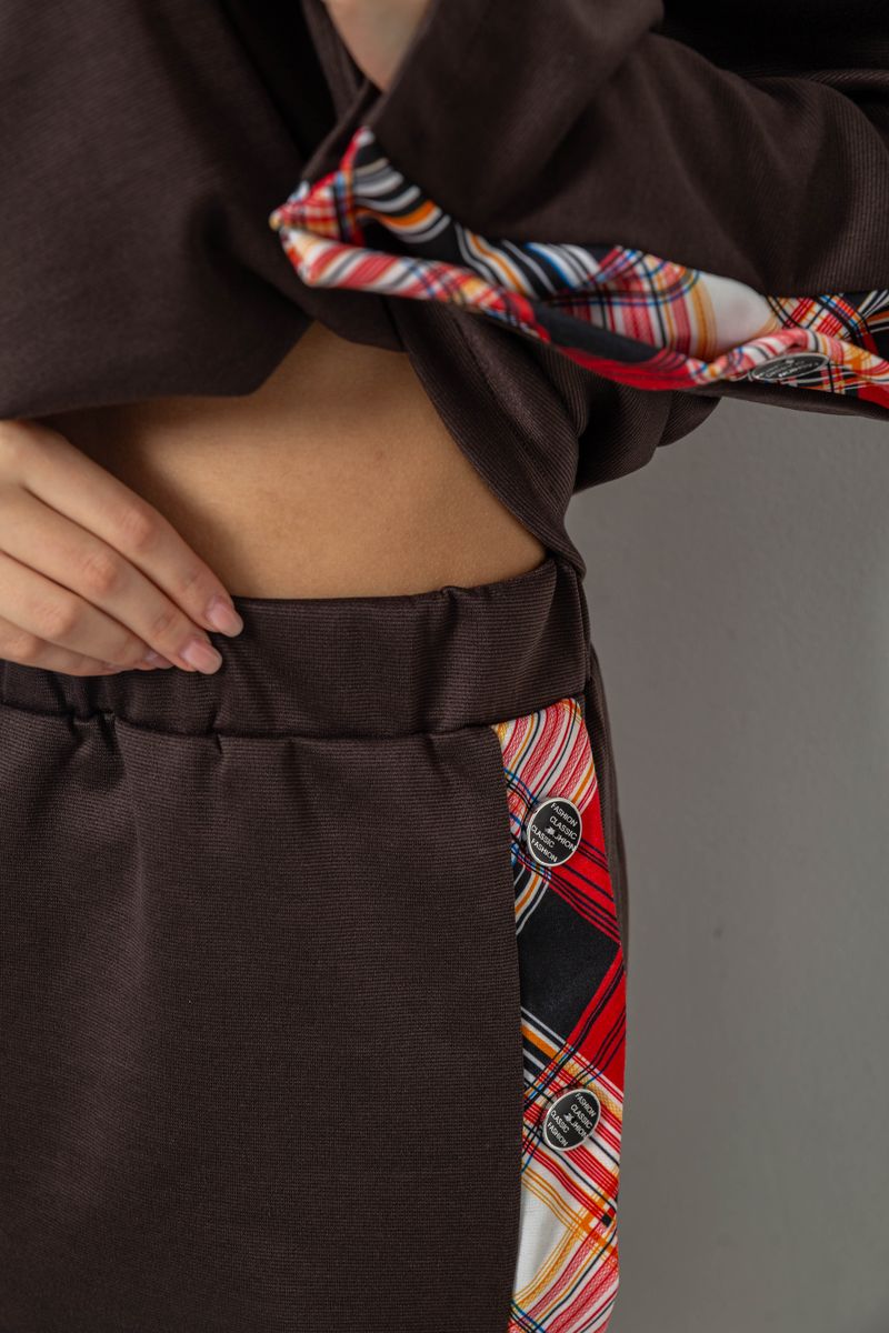 Костюм жіночий, колір коричнево-червоний, 257R322-3 - Зображення 7