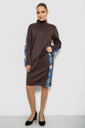 Костюм жіночий, колір коричнево-синій, 257R322-3
