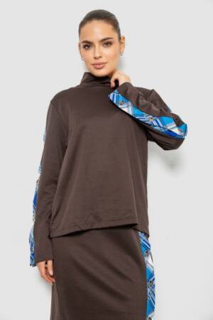 Костюм жіночий, колір коричнево-синій, 257R322-3