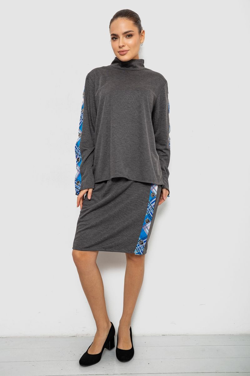 Костюм жіночий, колір сіро-синій, 257R322-3