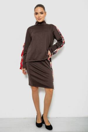 Костюм жіночий, колір коричнево-червоний, 257R322-3