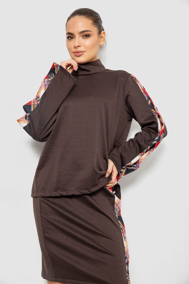 Костюм жіночий, колір коричнево-червоний, 257R322-3 - Зображення 3