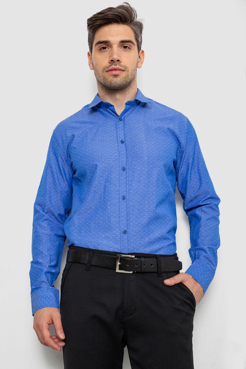 Сорочка чоловіча з довгим рукавом, колір електрик, 214R838