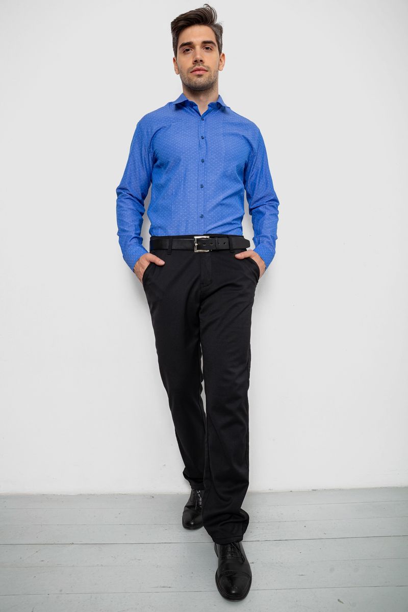 Сорочка чоловіча з довгим рукавом, колір електрик, 214R838