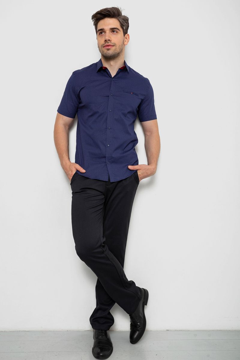 Сорочка чоловіча з принтом, колір синій, 214R7143
