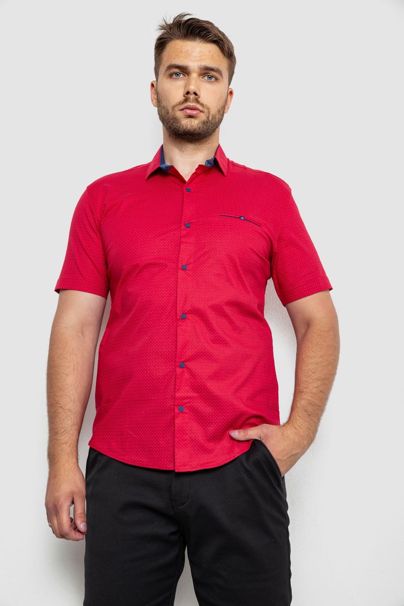 Сорочка чоловіча з принтом, колір червоний, 214R7143