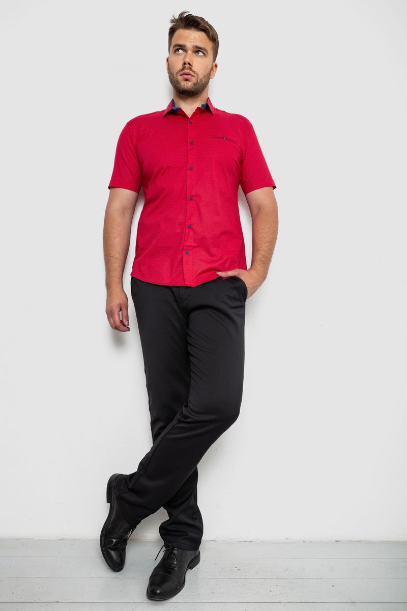 Сорочка чоловіча з принтом, колір червоний, 214R7143