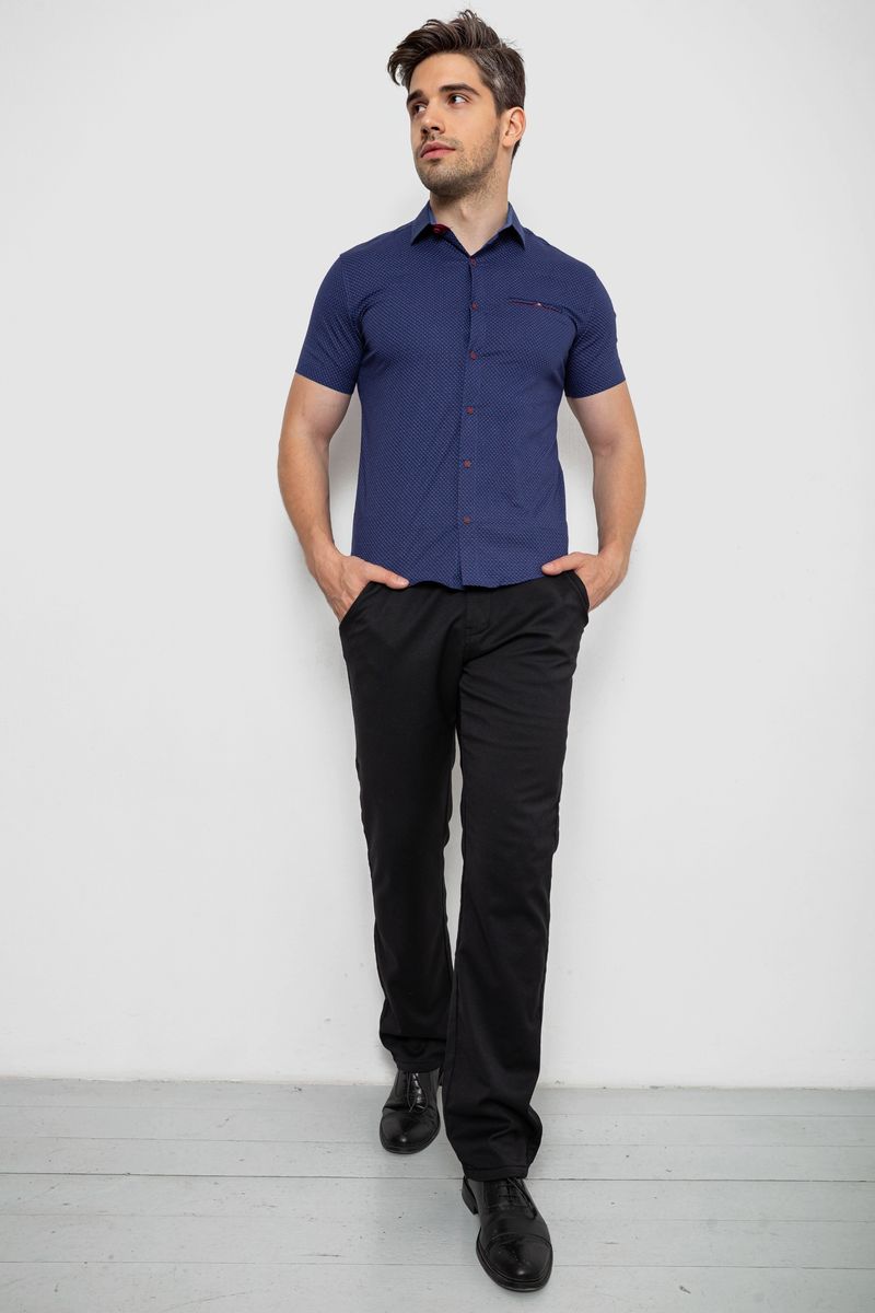 Сорочка чоловіча з принтом, колір джинс, 214R7143