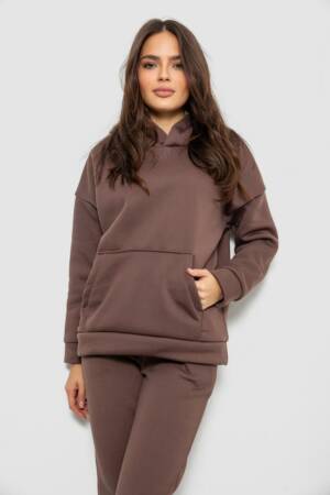 Спортивний костюм жіночий на флісі, колір коричневий, 257R85