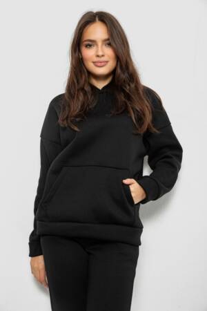 Спортивний костюм жіночий на флісі, колір чорний, 257R85