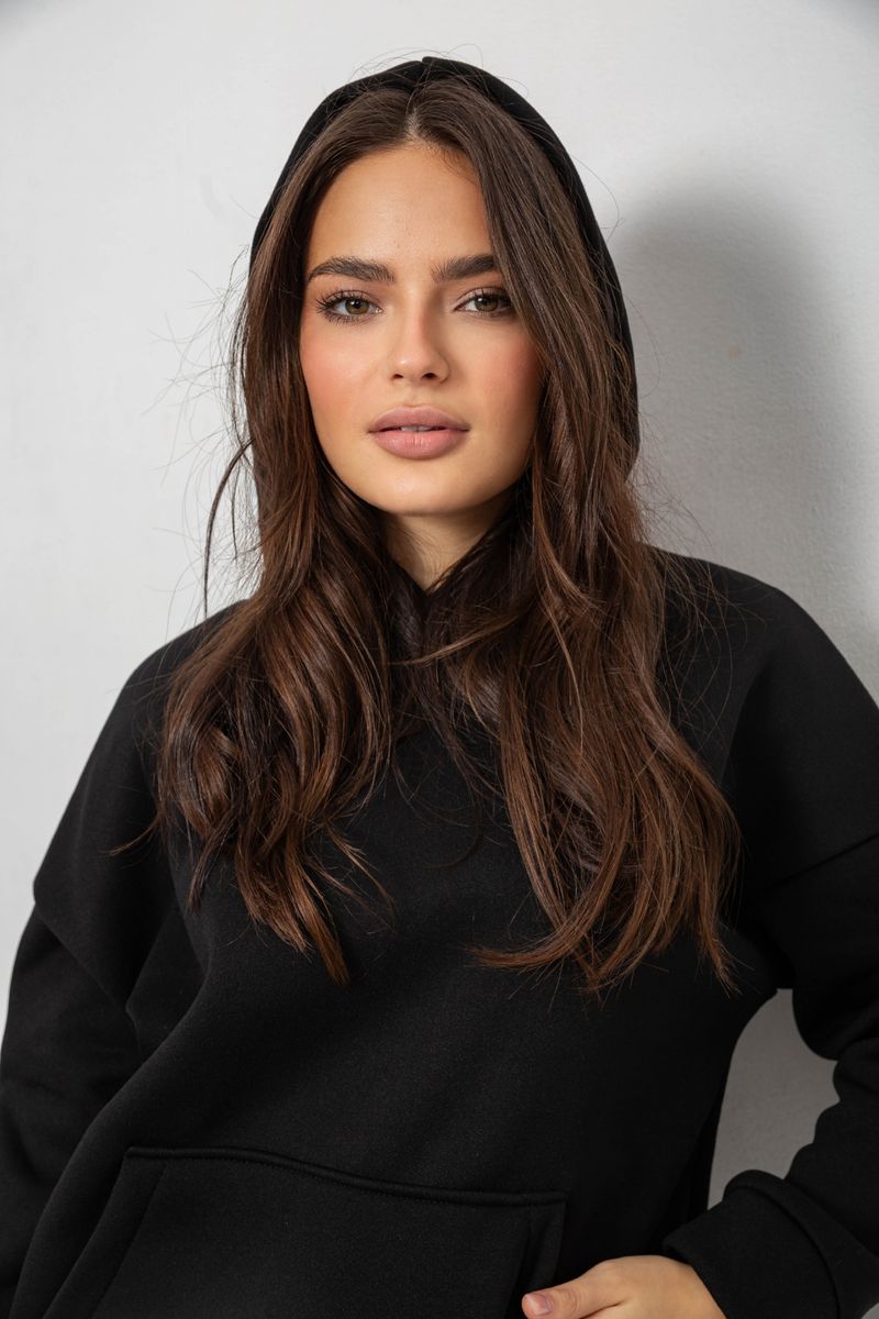 Спортивний костюм жіночий на флісі, колір чорний, 257R85 - Зображення 5