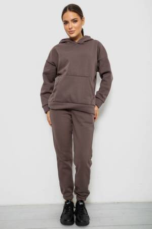 Спортивний костюм жіночий на флісі, колір світло-коричневий, 257R85