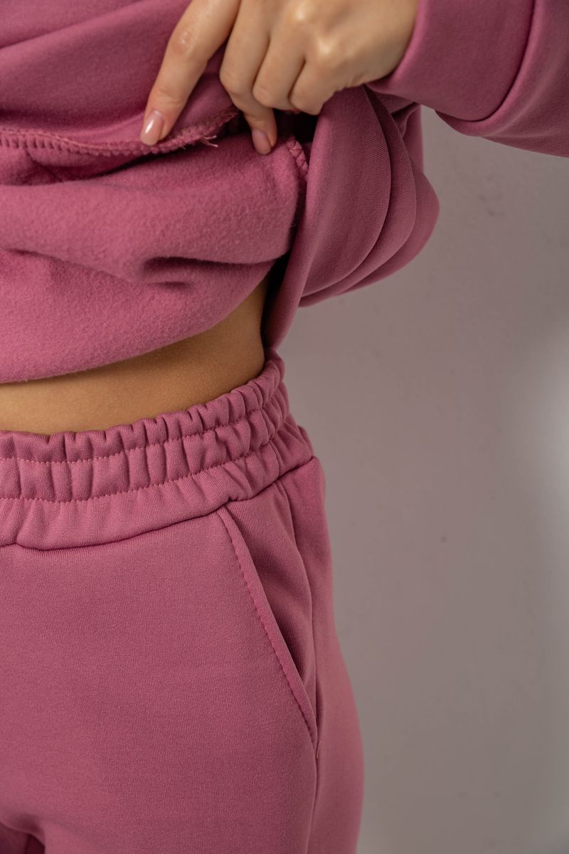 Спортивний костюм жіночий на флісі, колір пудровий, 257R85 - Зображення 5