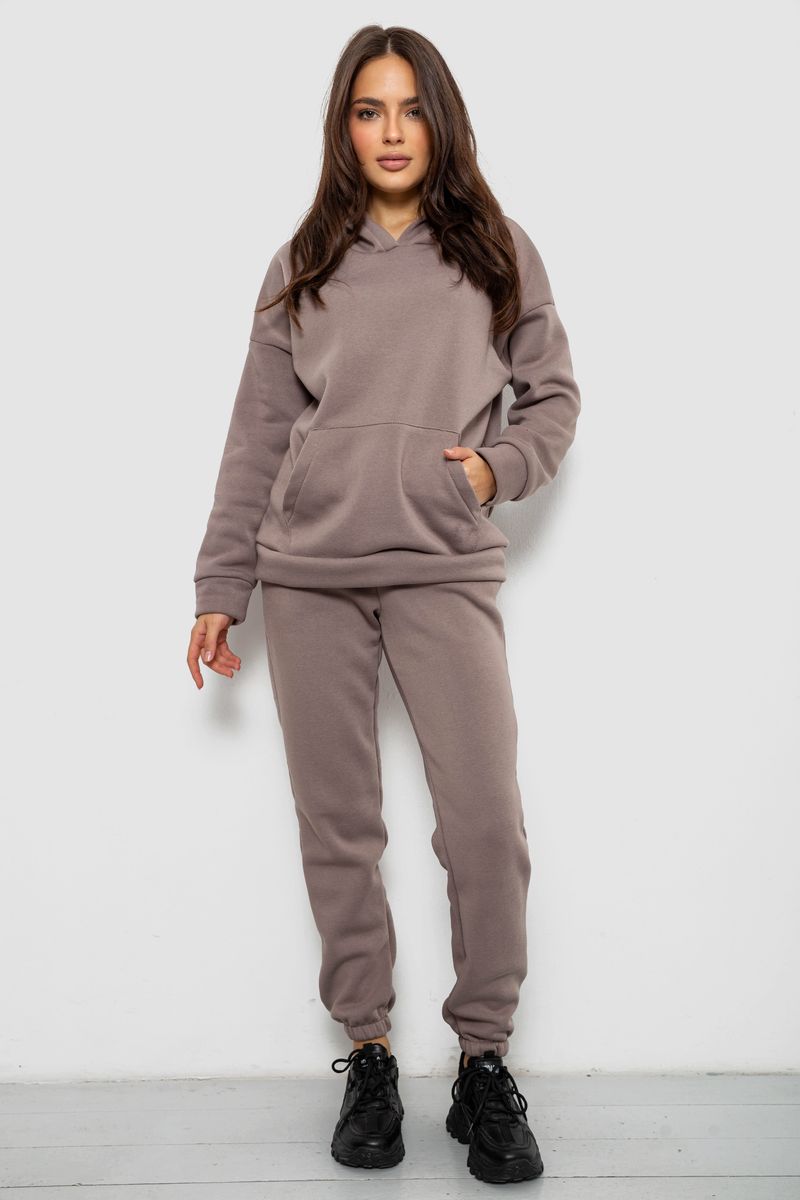 Спортивний костюм жіночий на флісі, колір мокко, 257R85