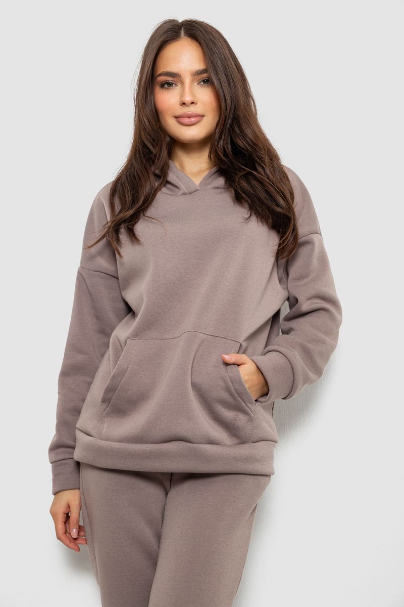 Спортивний костюм жіночий на флісі, колір мокко, 257R85 - Зображення 2