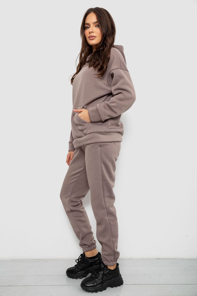 Спортивний костюм жіночий на флісі, колір мокко, 257R85 - Зображення 3