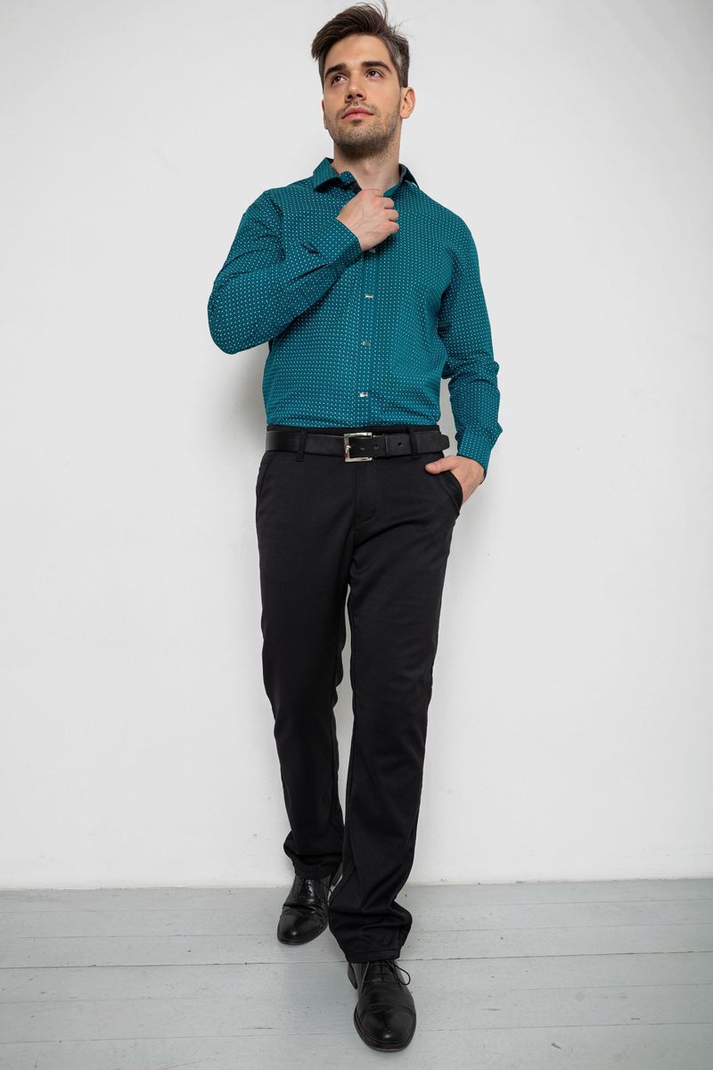 Сорочка чоловіча з довгим рукавом, колір зелений, 214R7470