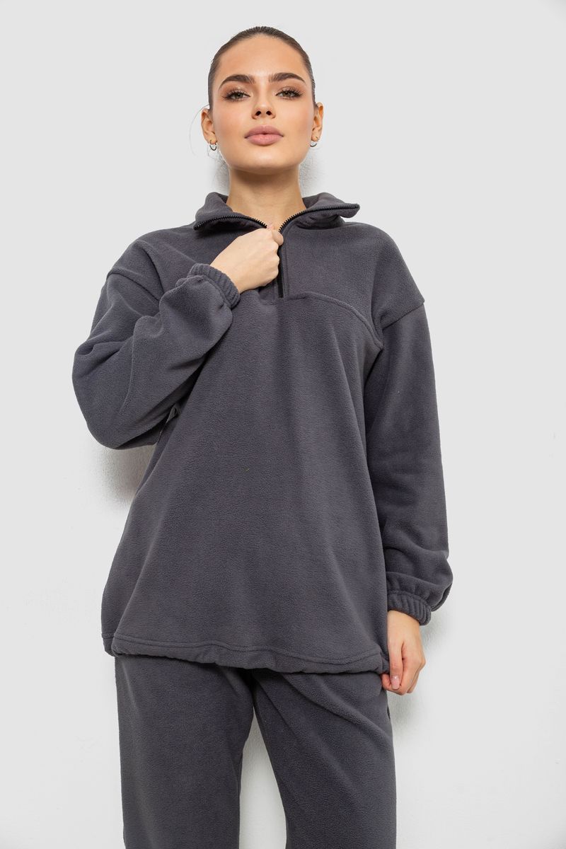 Спорт костюм жіночий на флісі, колір сірий, 241R2007 - Зображення 2