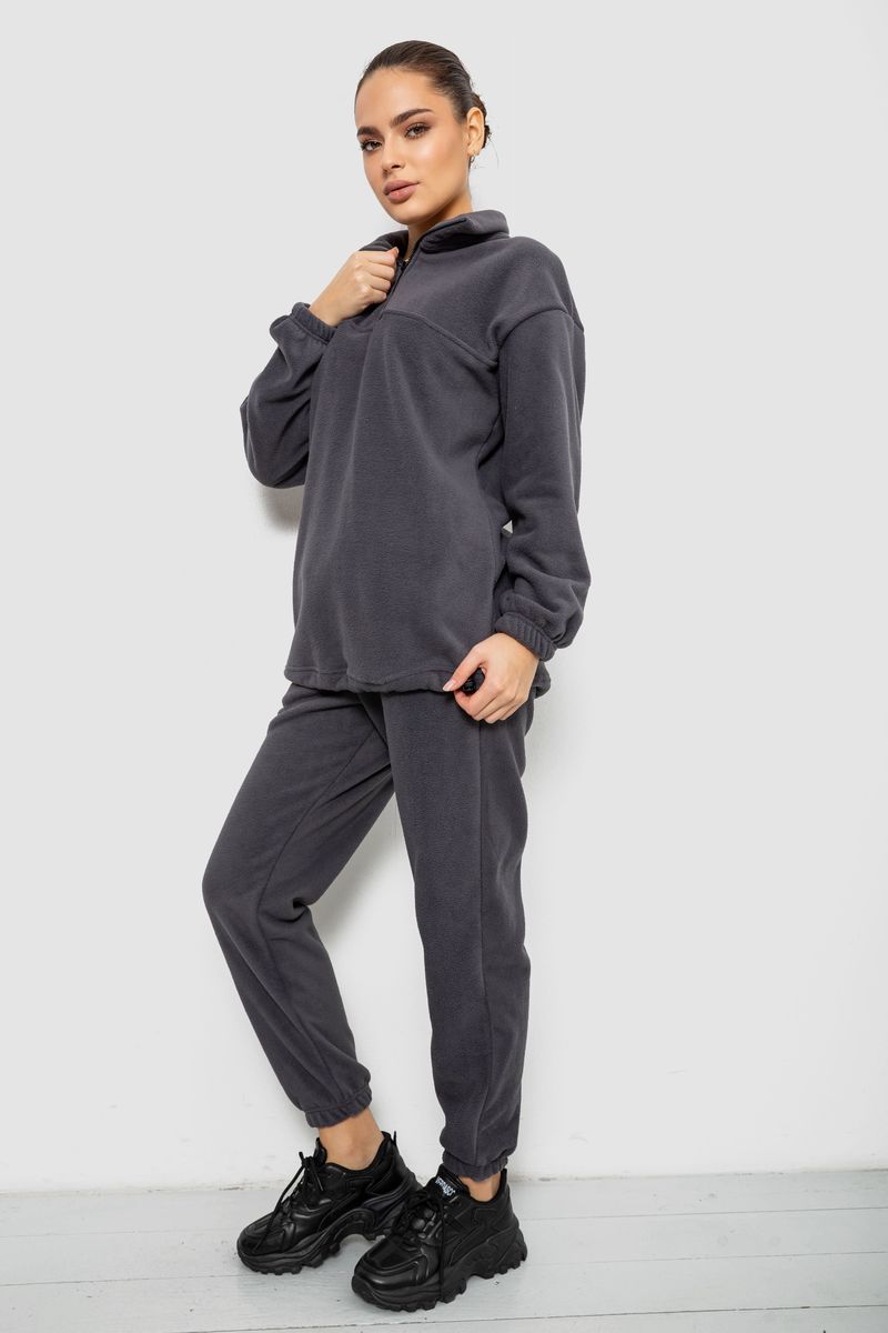 Спорт костюм жіночий на флісі, колір сірий, 241R2007 - Зображення 3