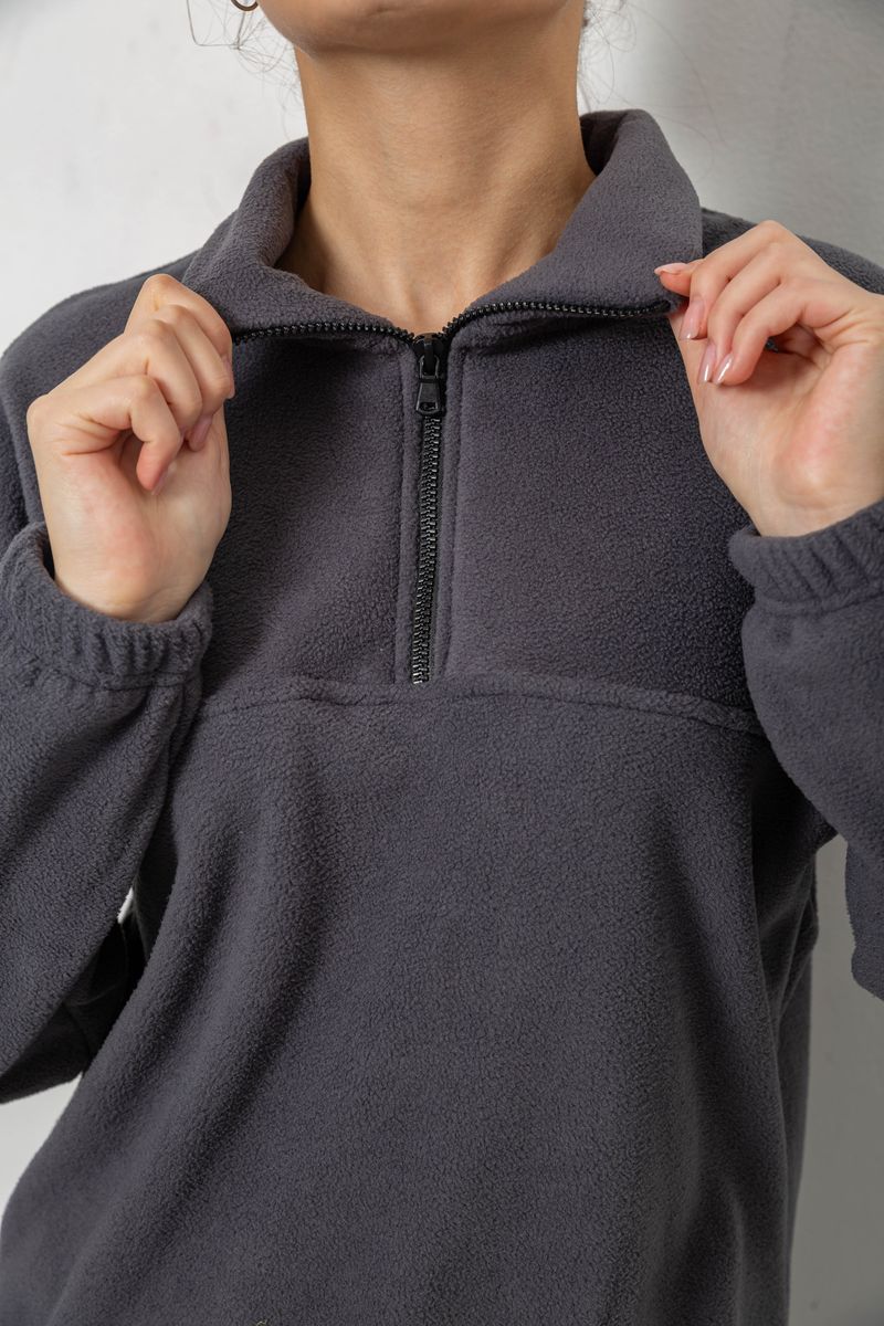 Спорт костюм жіночий на флісі, колір сірий, 241R2007 - Зображення 5