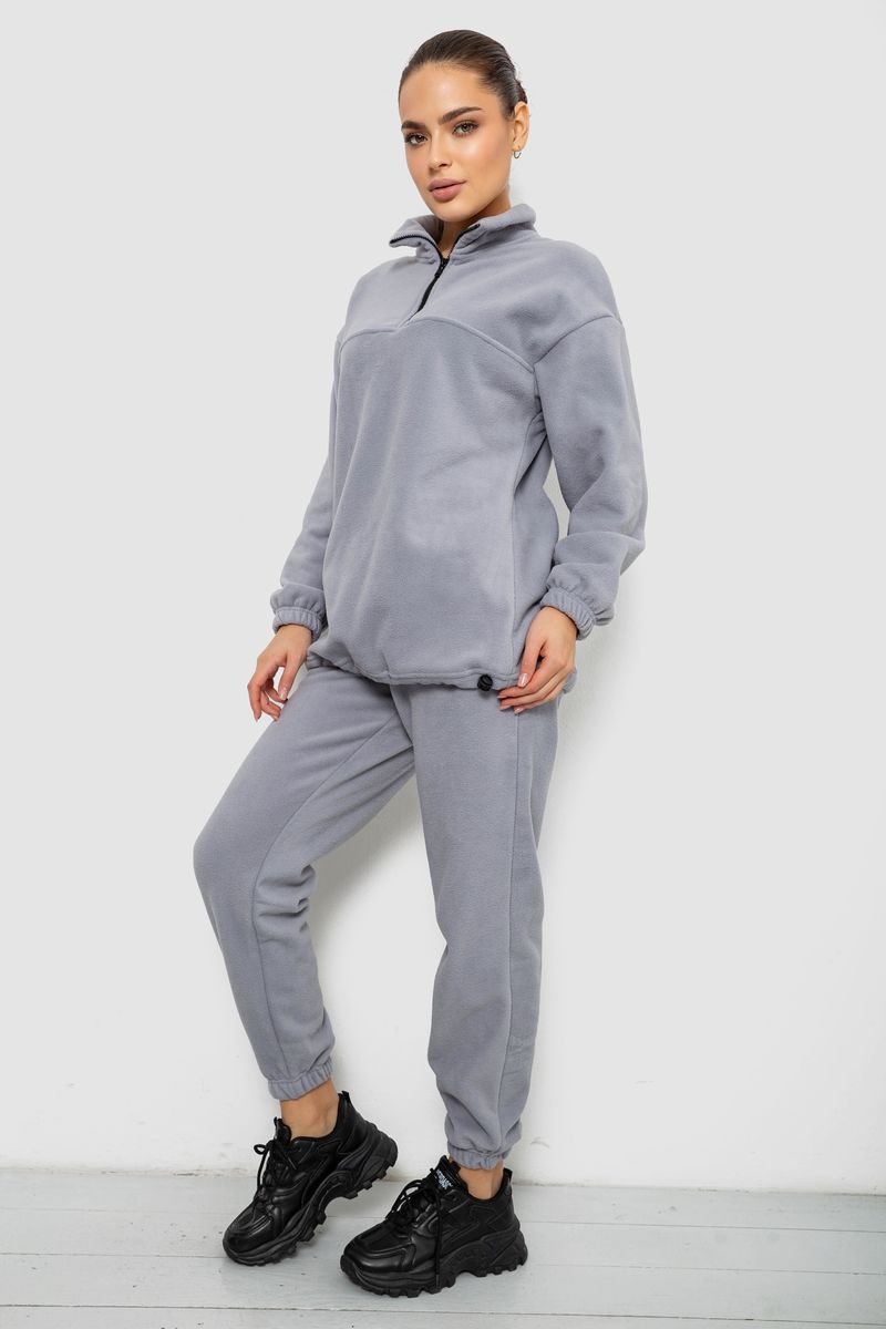 Спорт костюм жіночий на флісі, колір світло-сірий, 241R2007 - Зображення 3