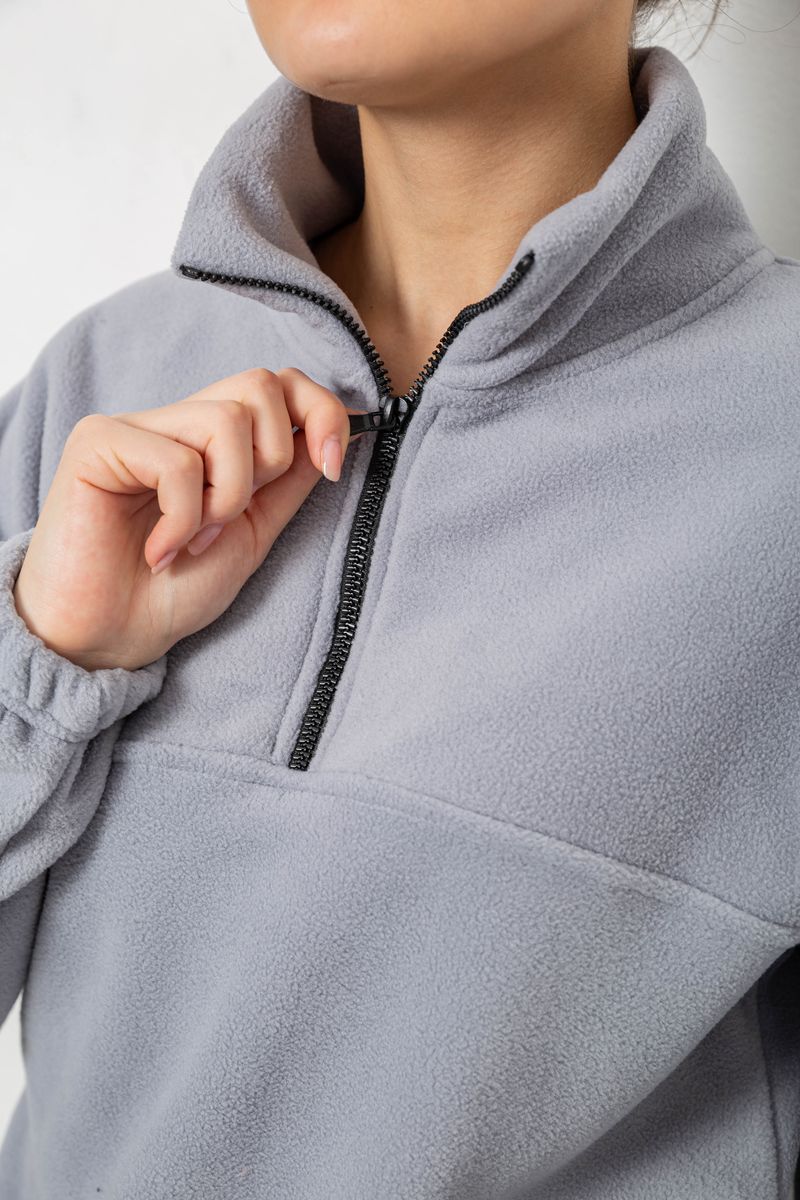 Спорт костюм жіночий на флісі, колір світло-сірий, 241R2007 - Зображення 5