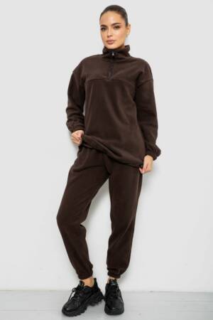 Спорт костюм жіночий на флісі, колір шоколадний, 241R2007