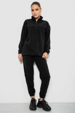 Спорт костюм жіночий на флісі, колір чорний, 241R2007