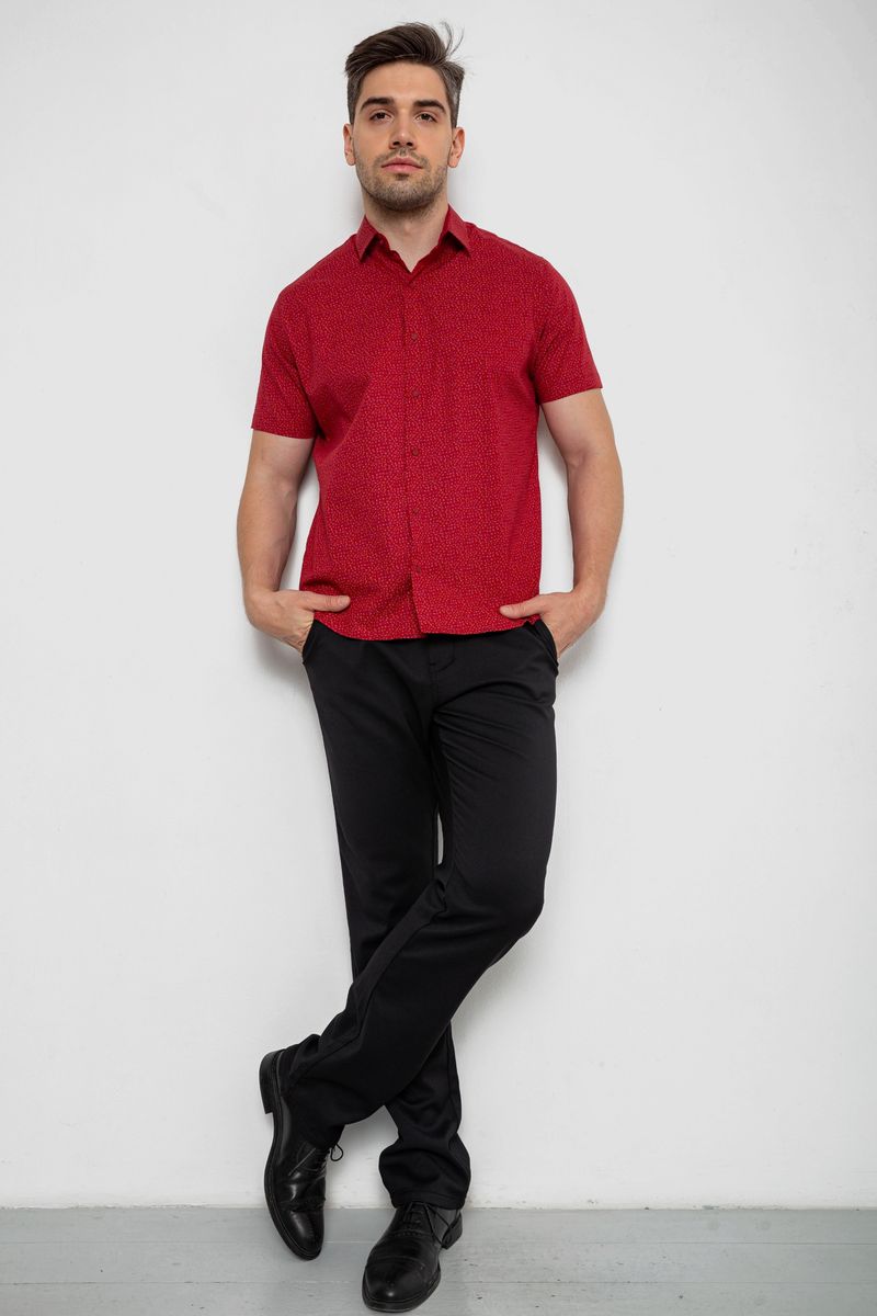 Сорочка чоловіча з принтом, колір червоний, 214R7339-1